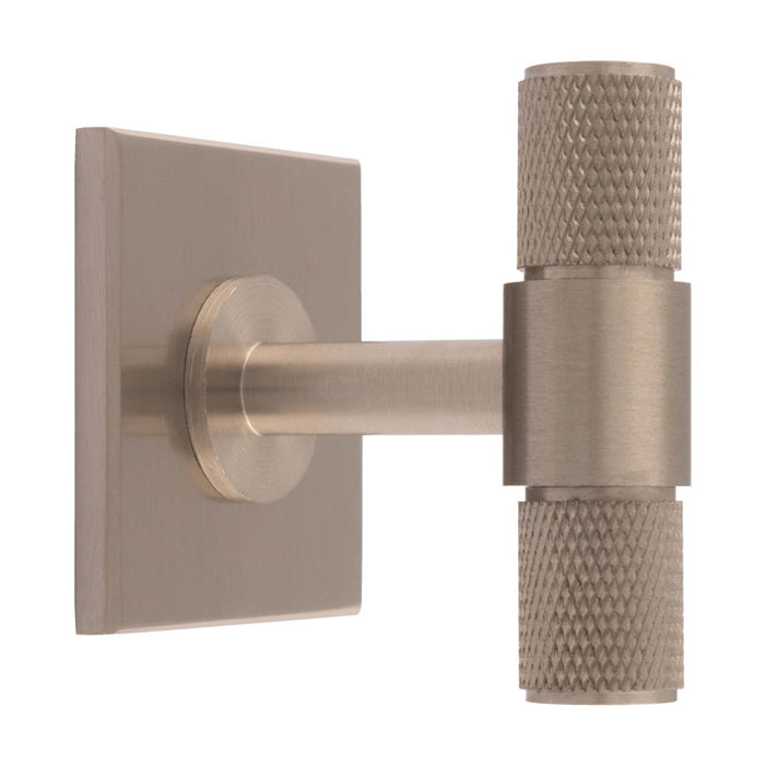 Carlisle Brass - Knurled T-Bar on backplate 40mm - Satin Nickel - BP701SN40SN - Choice Handles