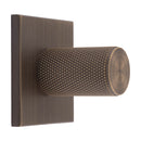 Carlisle Brass - Knurled Cylinder Knob on backplate 40mm - Antique Brass - BP702AB40AB - Choice Handles