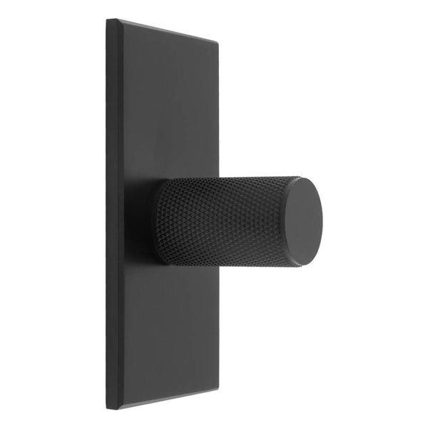 Carlisle Brass - Knurled Cylinder Knob on backplate 76mm - Matt Black - BP702MB76MB - Choice Handles
