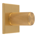 Carlisle Brass - Knurled Cylinder Knob on backplate 40mm - Satin Brass - BP702SB40SB - Choice Handles