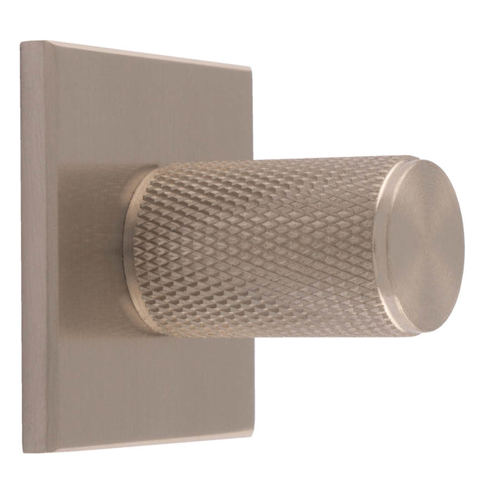 Carlisle Brass - Knurled Cylinder Knob on backplate 40mm - Satin Nickel - BP702SN40SN - Choice Handles