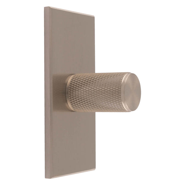 Carlisle Brass - Knurled Cylinder Knob on backplate 76mm - Satin Nickel - BP702SN76SN - Choice Handles