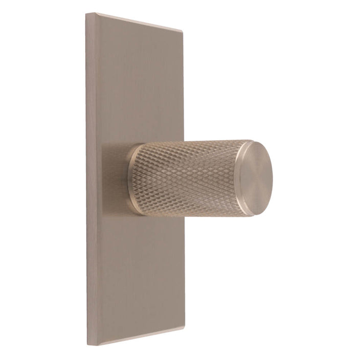 Carlisle Brass - Knurled Cylinder Knob on backplate 76mm - Satin Nickel - BP702SN76SN - Choice Handles