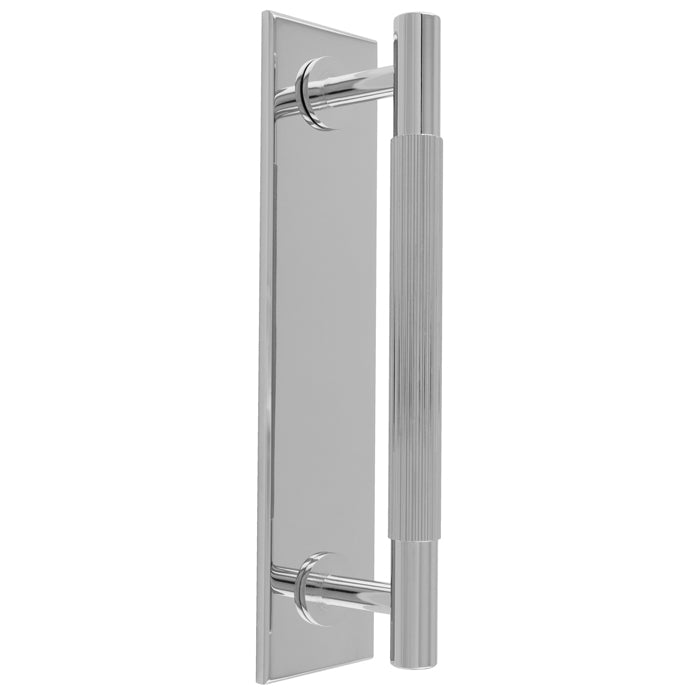 Lines Pull Handles on backplate 168mm x 40mm - Polished Chrome - BP710BCP168CP - Choice Handles