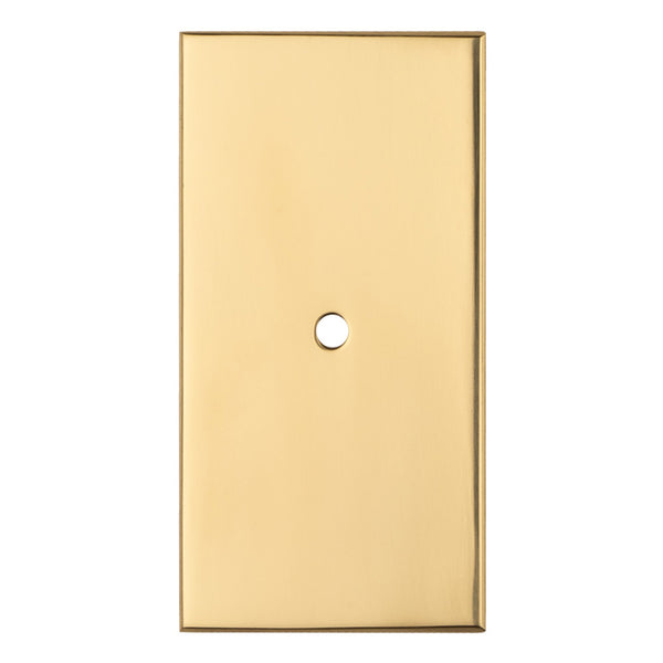 Rectangular Cupboard knob Backplate 76mm x 40mm - Polished Brass - BP76PB - Choice Handles