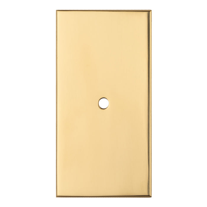 Rectangular Cupboard knob Backplate 76mm x 40mm - Polished Brass - BP76PB - Choice Handles