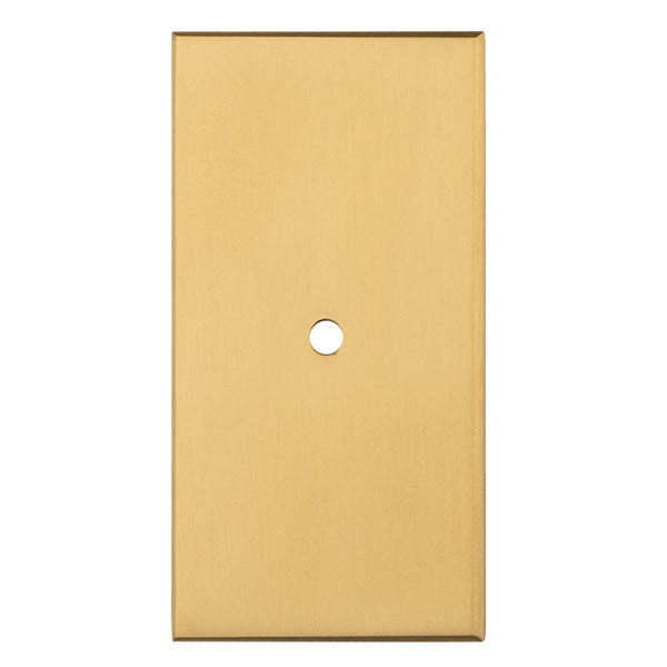 Rectangular Cupboard knob Backplate 76mm x 40mm - Satin Brass - BP76SB - Choice Handles