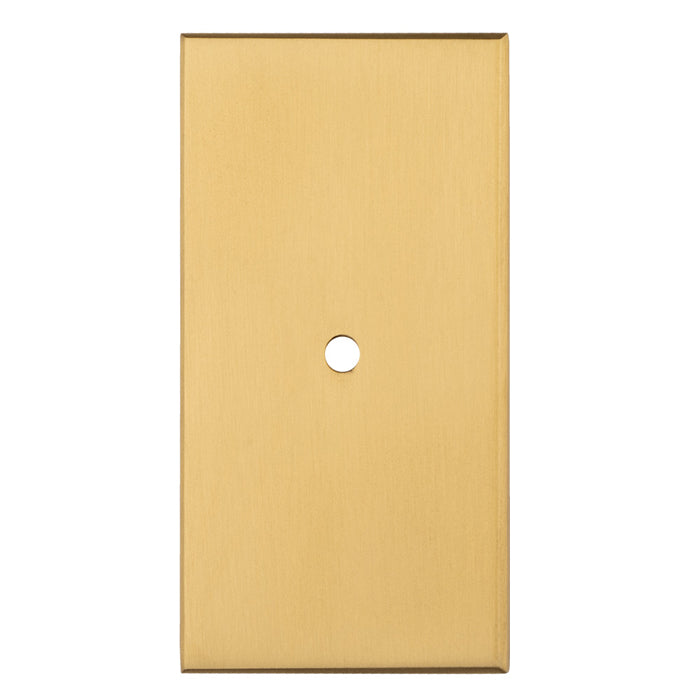 Rectangular Cupboard knob Backplate 76mm x 40mm - Satin Brass - BP76SB - Choice Handles