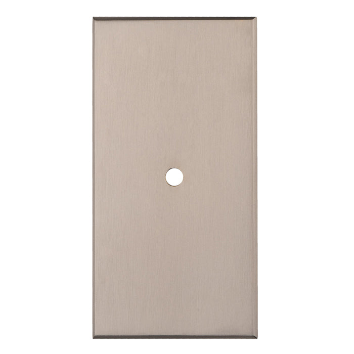 Rectangular Cupboard knob Backplate 76mm x 40mm - Satin Nickel - BP76SN