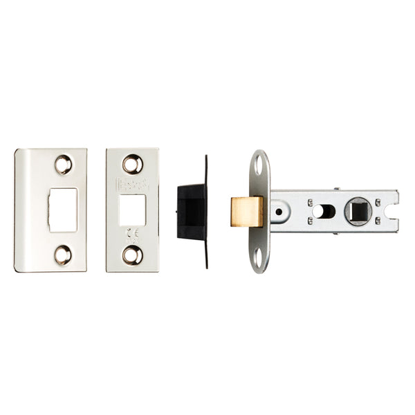 Eurospec - 64mm Ce B/T Tubular Mortice Latch Square - Nickel Plate - BTL25NP