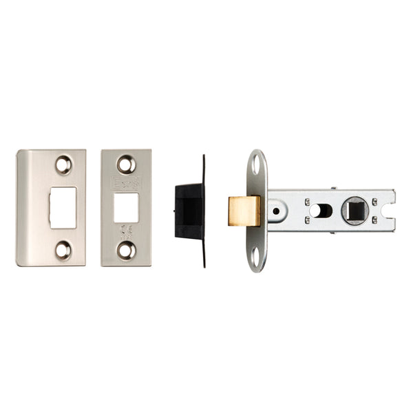 Eurospec - 64mm Ce B/T Tubular Mortice Latch Square - Satin Nickel - BTL25SN