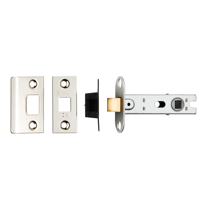 Eurospec - 76mm Ce B/T Tubular Mortice Latch Square - Nickel Plate - BTL30NP