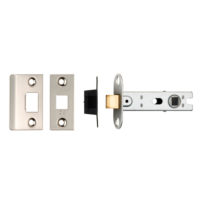 Eurospec - 76mm Ce B/T Tubular Mortice Latch Square - Satin Nickel - BTL30SN