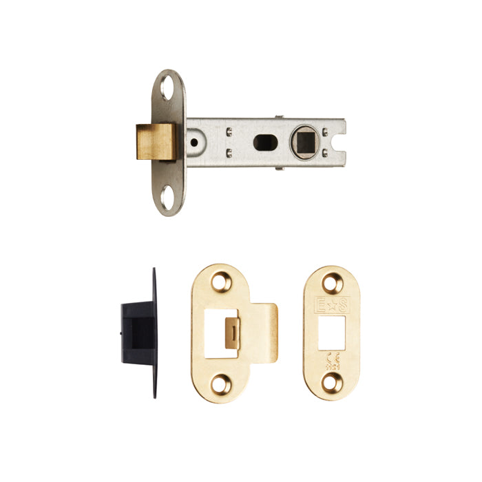 Eurospec - Bolt Through Tubular Latch Radius 76mm - Electro Brassed - BTL3/R