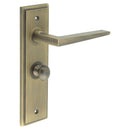 Burlington - Mayfair Door Handle Bathroom Backplate Antique Brass & Turn & Release - BUR-10AB-453AB-80AB - Choice Handles