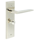 Burlington - Mayfair Door Handle Bathroom Backplate Polished Nickel & Turn & Release - BUR-10PN-453PN-80PN - Choice Handles