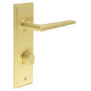 Burlington - Mayfair Door Handle Din Bathroom Backplate Satin Brass & Turn & Release - BUR-10SB-456SB-81SB - Choice Handles
