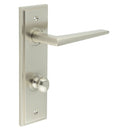 Burlington - Mayfair Door Handle Din Bathroom Backplate Satin Nickel & Turn & Release - BUR-10SN-456SN-80SN - Choice Handles