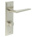 Burlington - Mayfair Door Handle Din Bathroom Backplate Satin Nickel & Turn & Release - BUR-10SN-456SN-81SN - Choice Handles