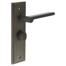 Burlington - Fitzrovia Door Handle Bathroom Backplate Dark Bronze & Turn & Release - BUR-15DB-453DB-81DB - Choice Handles