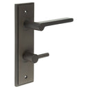 Burlington - Fitzrovia Door Handle Din Bathroom Backplate Dark Bronze & Turn & Release - BUR-15DB-456DB-82DB - Choice Handles