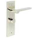 Burlington - Fitzrovia Door Handle Bathroom Backplate Polished Nickel & Turn & Release - BUR-15PN-453PN-81PN - Choice Handles