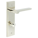 Burlington - Fitzrovia Door Handle Din Bathroom Backplate Polished Nickel & Turn & Release - BUR-15PN-456PN-80PN - Choice Handles