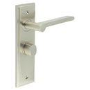 Burlington - Fitzrovia Door Handle Bathroom Backplate Satin Nickel & Turn & Release - BUR-15SN-453SN-81SN - Choice Handles