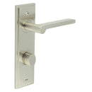 Burlington - Fitzrovia Door Handle Din Bathroom Backplate Satin Nickel & Turn & Release - BUR-15SN-456SN-81SN - Choice Handles