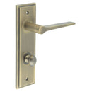 Burlington - Knightsbridge Door Handle Din Bathroom Backplate Antique Brass & Turn & Release - BUR-20AB-456AB-80AB - Choice Handles