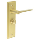 Burlington - Knightsbridge Door Handle Bathroom Backplate Satin Brass & Turn & Release - BUR-20SB-453SB-80SB - Choice Handles