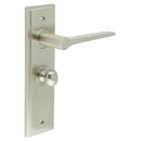 Burlington - Knightsbridge Door Handle Bathroom Backplate Satin Nickel & Turn & Release - BUR-20SN-453SN-80SN - Choice Handles