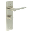 Burlington - Knightsbridge Door Handle Bathroom Backplate Satin Nickel & Turn & Release - BUR-20SN-453SN-81SN - Choice Handles