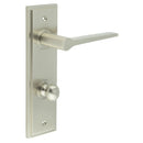 Burlington - Knightsbridge Door Handle Din Bathroom Backplate Satin Nickel & Turn & Release - BUR-20SN-456SN-80SN - Choice Handles