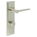 Burlington - Knightsbridge Door Handle Din Bathroom Backplate Satin Nickel & Turn & Release - BUR-20SN-456SN-81SN - Choice Handles