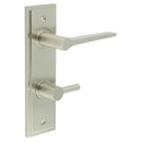 Burlington - Knightsbridge Door Handle Din Bathroom Backplate Satin Nickel & Turn & Release - BUR-20SN-456SN-82SN - Choice Handles