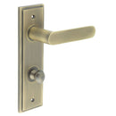 Burlington - Kensington Door Handle Din Bathroom Backplate Antique Brass & Turn & Release - BUR-25AB-456AB-80AB - Choice Handles