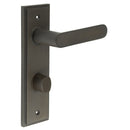 Burlington - Kensington Door Handle Din Bathroom Backplate Dark Bronze & Turn & Release - BUR-25DB-456DB-81DB - Choice Handles