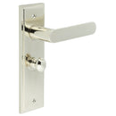Burlington - Kensington Door Handle Bathroom Backplate Polished Nickel & Turn & Release - BUR-25PN-453PN-80PN - Choice Handles