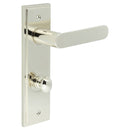 Burlington - Kensington Door Handle Din Bathroom Backplate Polished Nickel & Turn & Release - BUR-25PN-456PN-80PN - Choice Handles