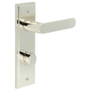 Burlington - Kensington Door Handle Din Bathroom Backplate Polished Nickel & Turn & Release - BUR-25PN-456PN-81PN - Choice Handles