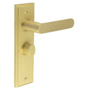 Burlington - Kensington Door Handle Bathroom Backplate Satin Brass & Turn & Release - BUR-25SB-453SB-81SB - Choice Handles