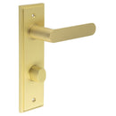 Burlington - Kensington Door Handle Din Bathroom Backplate Satin Brass & Turn & Release - BUR-25SB-456SB-81SB - Choice Handles