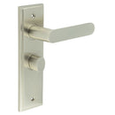 Burlington - Kensington Door Handle Bathroom Backplate Satin Nickel & Turn & Release - BUR-25SN-453SN-81SN - Choice Handles