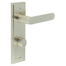Burlington - Kensington Door Handle Din Bathroom Backplate Satin Nickel & Turn & Release - BUR-25SN-456SN-81SN - Choice Handles