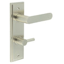 Burlington - Kensington Door Handle Din Bathroom Backplate Satin Nickel & Turn & Release - BUR-25SN-456SN-82SN - Choice Handles