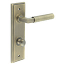 Burlington - Westminster Door Handle Din Bathroom Backplate Antique Brass & Turn & Release - BUR-30AB-456AB-80AB - Choice Handles
