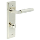 Burlington - Westminster Door Handle Din Bathroom Backplate Polished Nickel & Turn & Release - BUR-30PN-456PN-80PN - Choice Handles