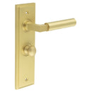 Burlington - Westminster Door Handle Bathroom Backplate Satin Brass & Turn & Release - BUR-30SB-453SB-80SB - Choice Handles