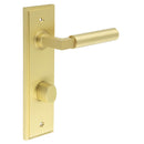 Burlington - Westminster Door Handle Din Bathroom Backplate Satin Brass & Turn & Release - BUR-30SB-456SB-81SB - Choice Handles